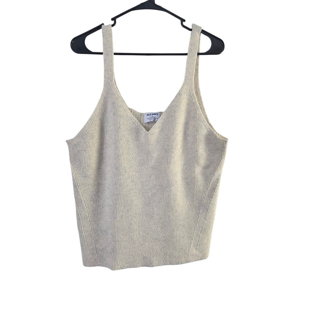 Old Navy Recycled Minimalist Cropped Tank 2x Womens Plus Size V Neck Wool Blend